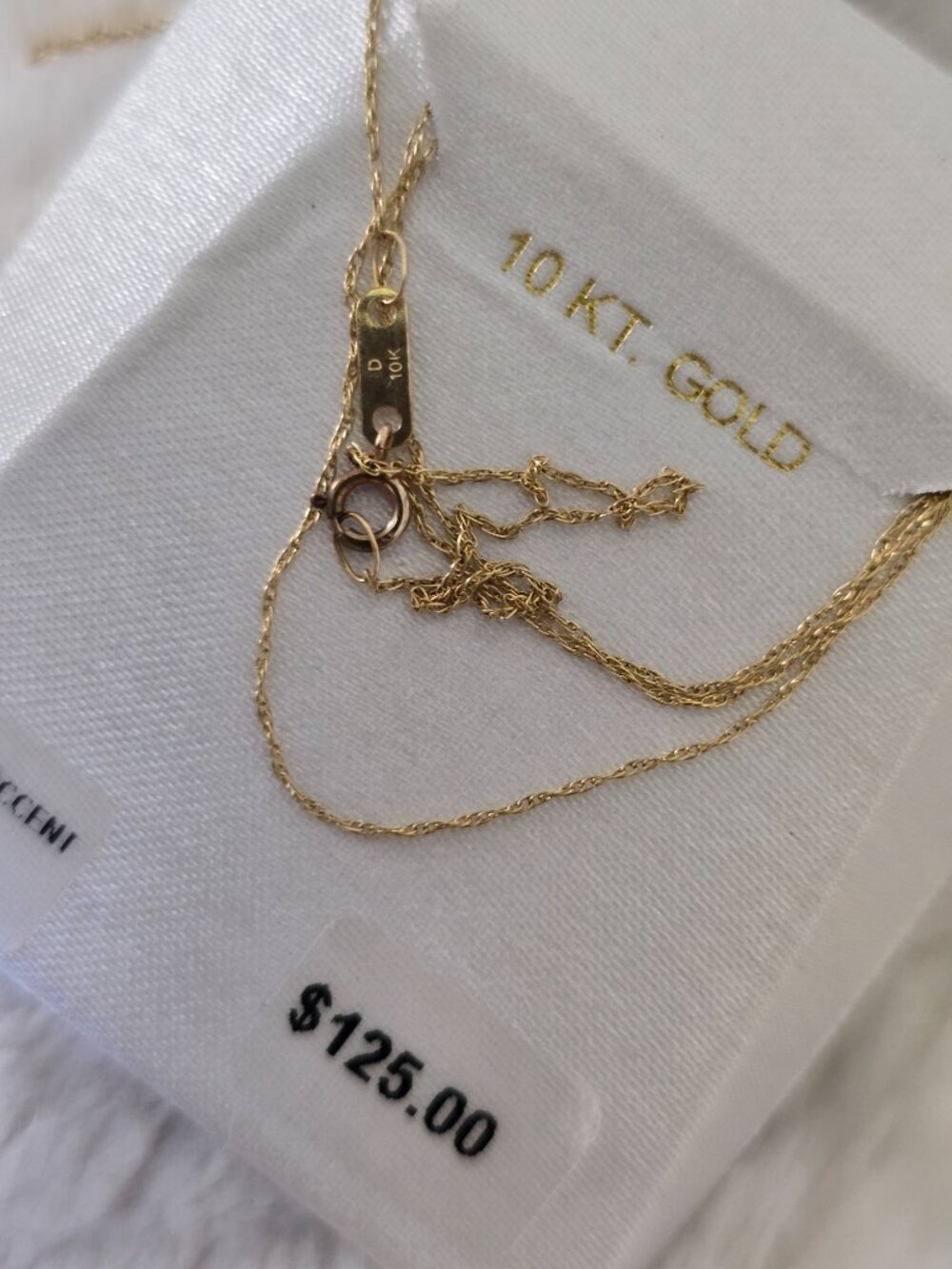 Dainty Solid 10k .417 Gold chain for pendant - Picture 3 of 4
